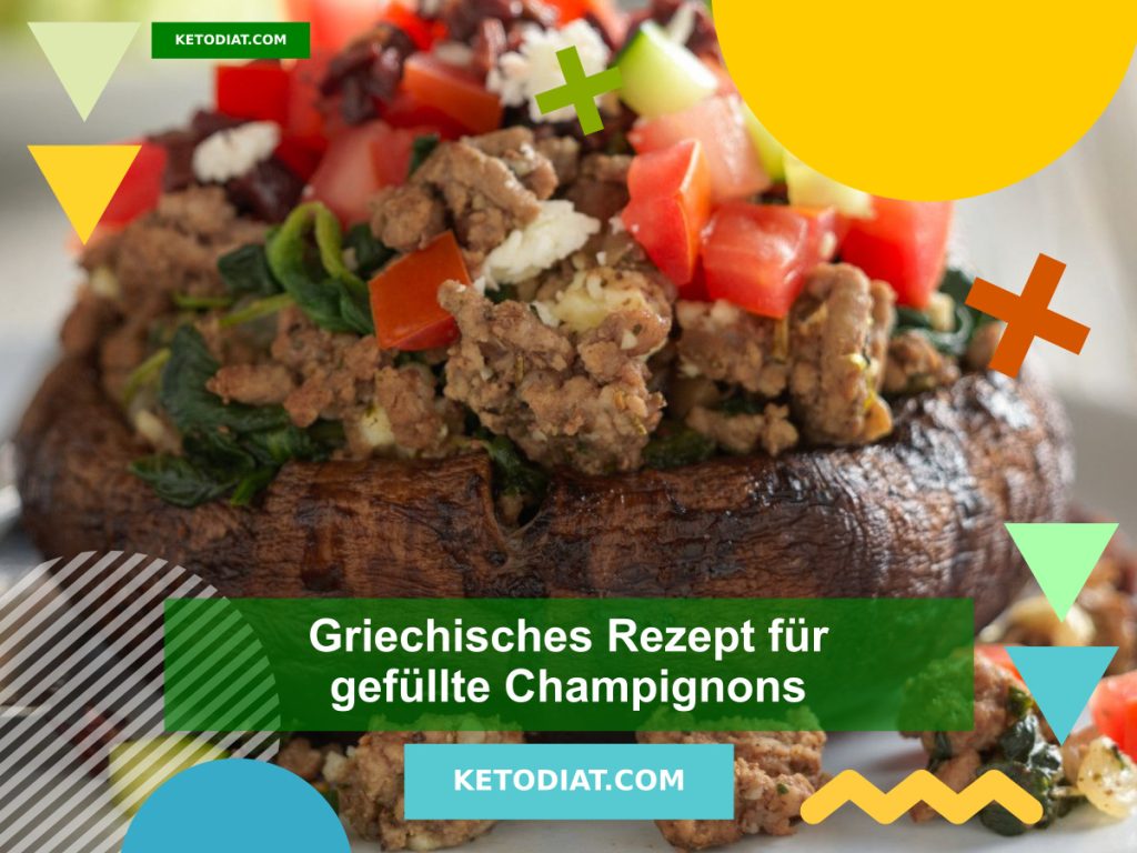 Griechische gefüllte Champignons mit Feta-Käse Keto Rezept